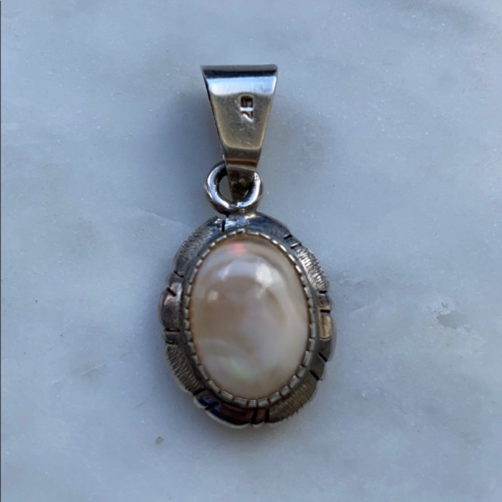 Sterling Silver .925 Pendant Clear White Healing